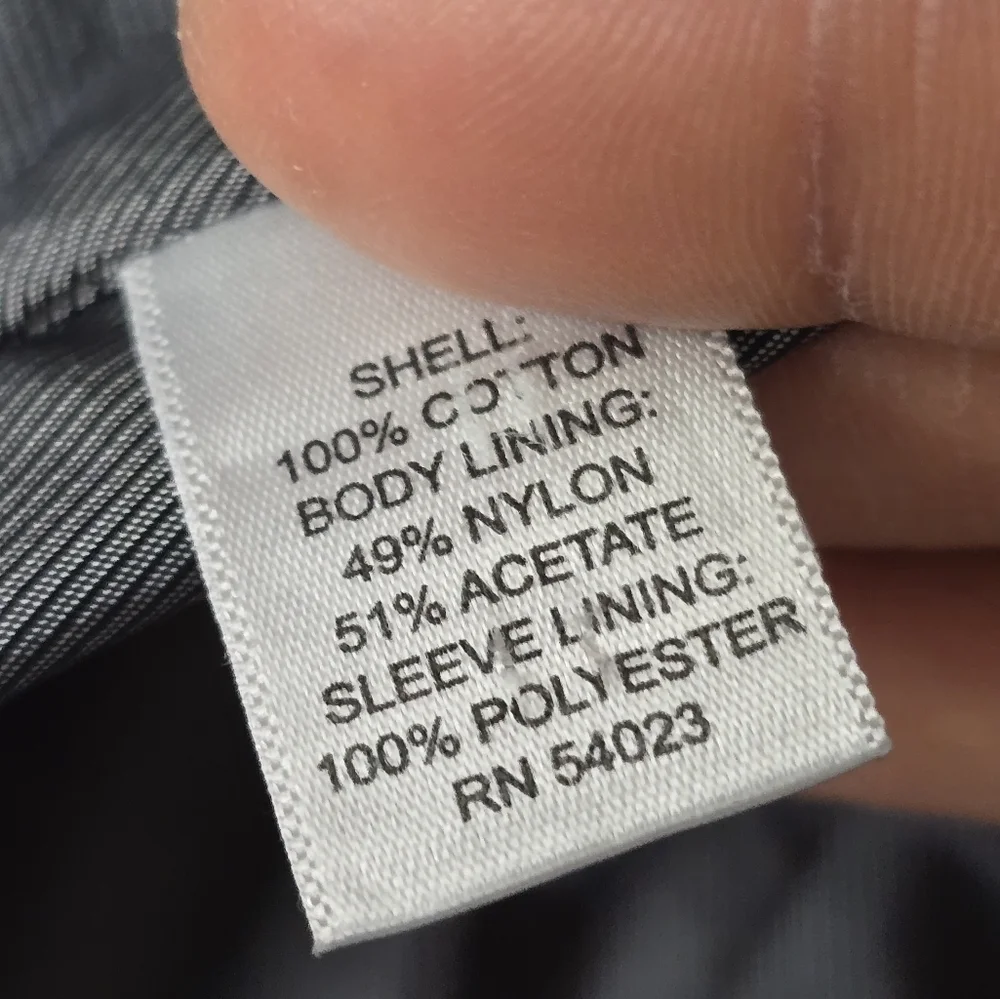 Banana Republic Blazer Sports Coat Men 44L Gray PinStriped 2button Exellcent - Picture 10 of 15